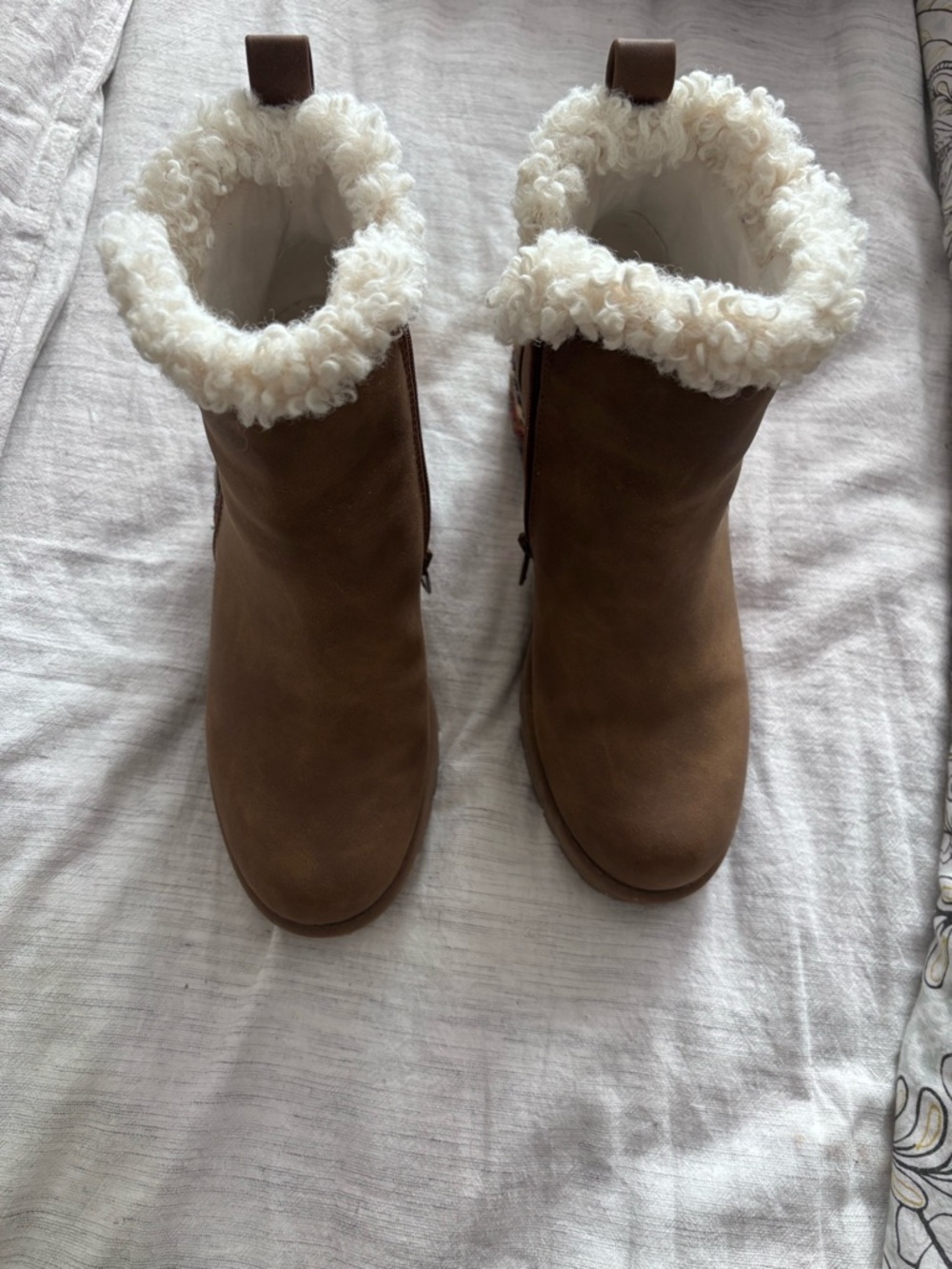 Muk Luks Brown Faux-Shearling Cuff Winter Boots